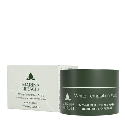 White Temptation Mask en en naturlig og økologisk leirmaske som gir en god enzym peeling og mekanisk peeling